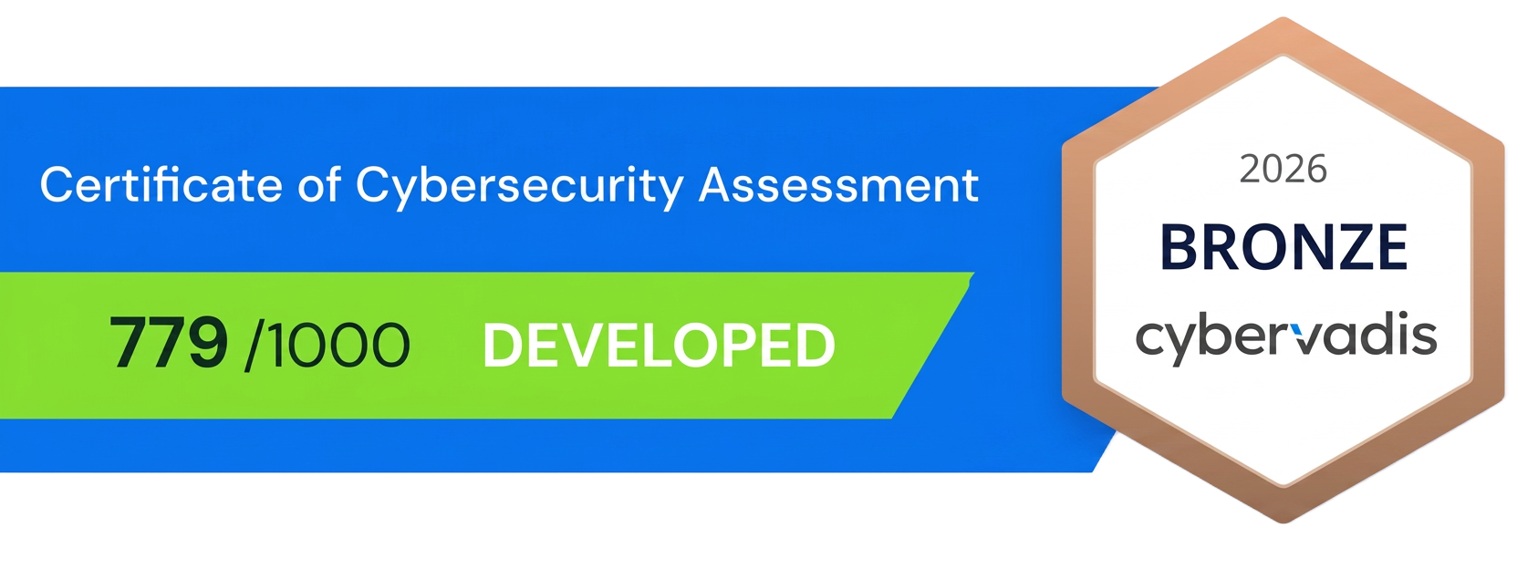 CyberVadis Certificate of Cybersecurity Assessment, 779 of 1000, Bronze 2026
